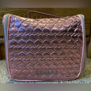 Juicy Couture Metallic Pink Heart Carrying/Hanging Cosmetic Case
